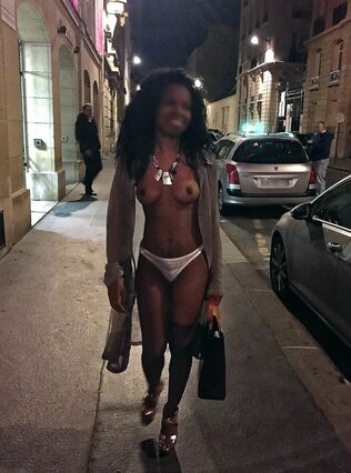 Gorgeous french black exhibitionist